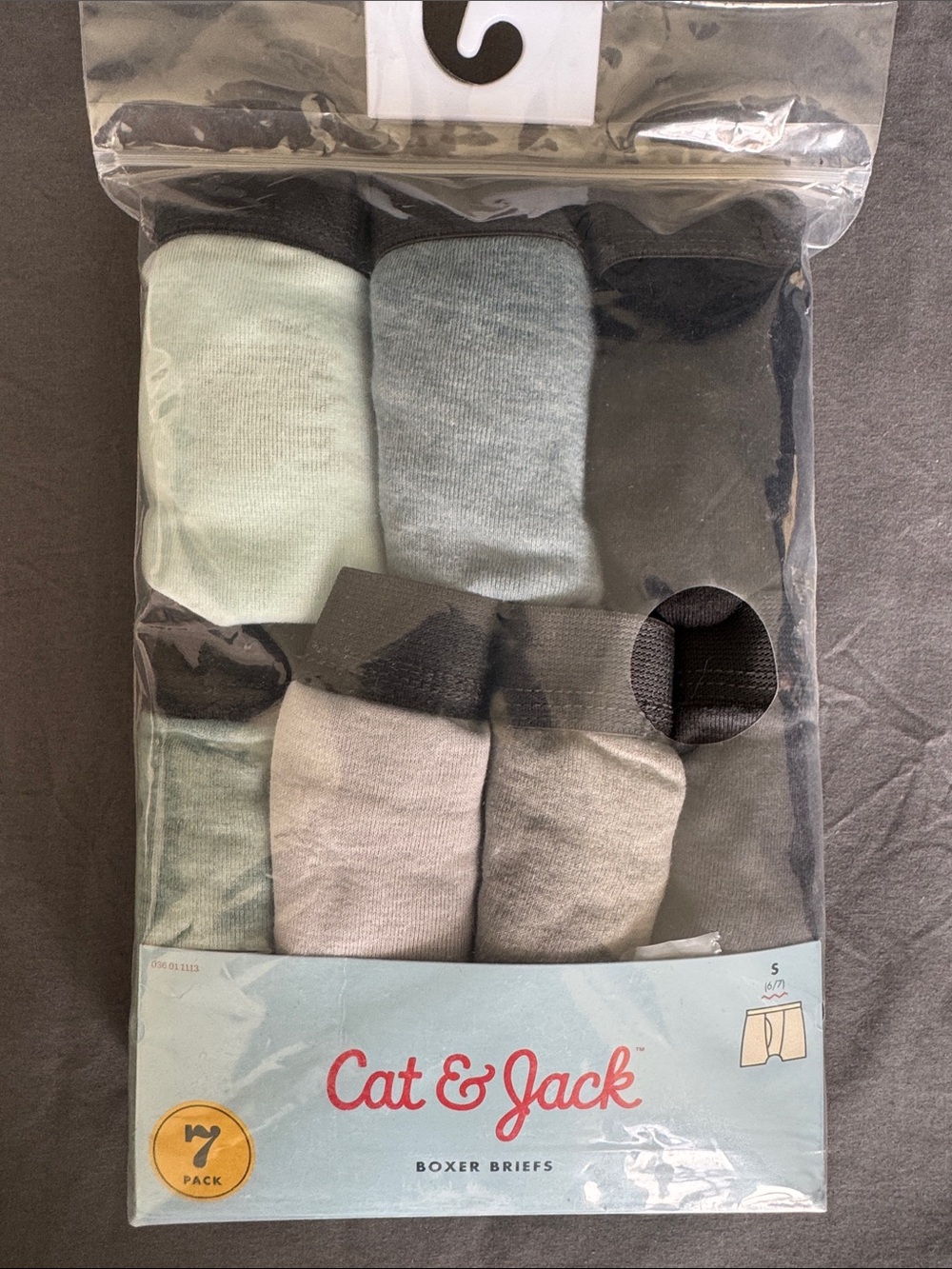 Cat & Jack Boys 7-Pack Boxer Briefs - Mint, Light Gray, Charcoal